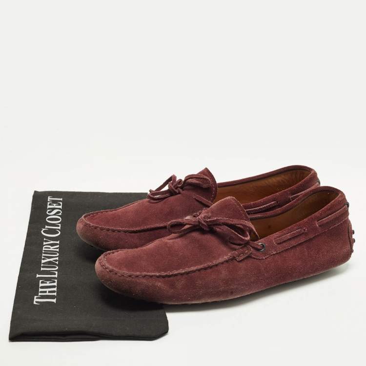 مملوكة مسبقًا Tod's Size 43 Burgundy Suede Slip On Loafers