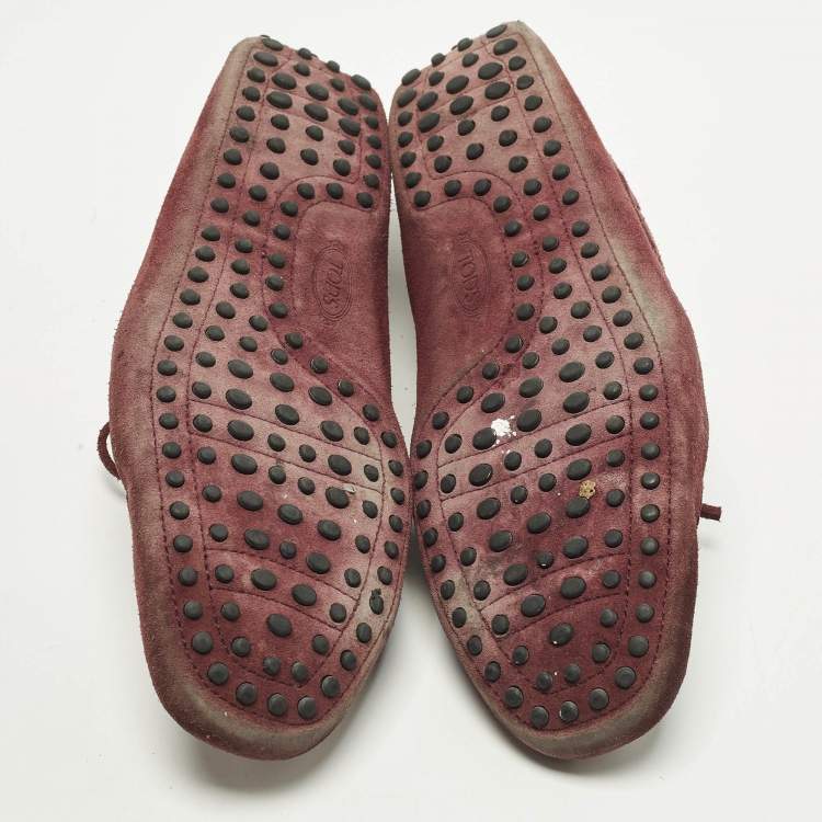 مملوكة مسبقًا Tod's Size 43 Burgundy Suede Slip On Loafers