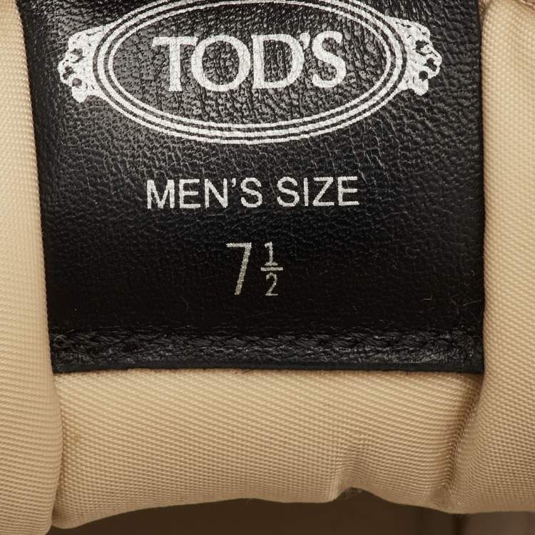 Pre Owned Tod's Size 41.5 Beige/Black Fabric, Leather and Suede Low Top Sneakers