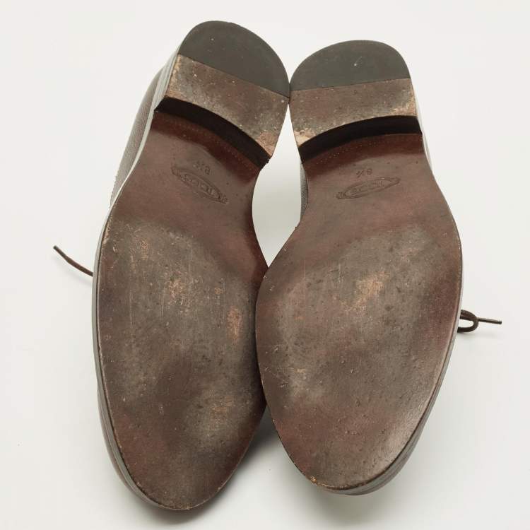 مملوكة مسبقًا Tod's Size 42.5 Brown Leather Brogue Derby