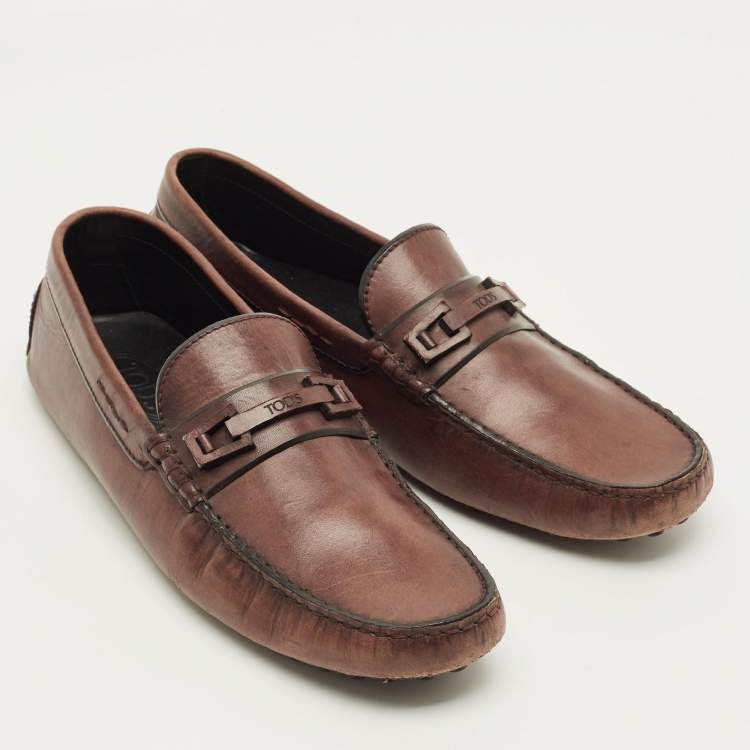 Pre Owned Tod's Size 43 Brown Leather Penny Loafers
