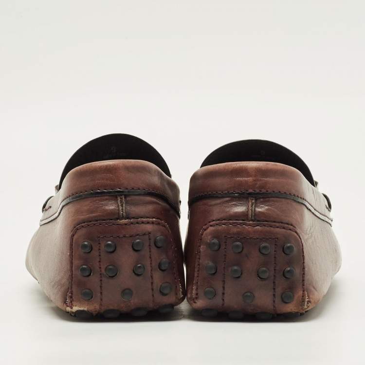 Pre Owned Tod's Size 43 Brown Leather Penny Loafers