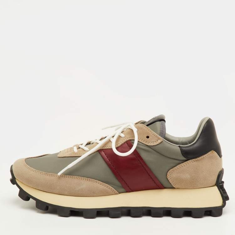 Pre Owned Tod's Size 41.5 Multicolor Fabric, Leather and Suede Low Top Sneakers