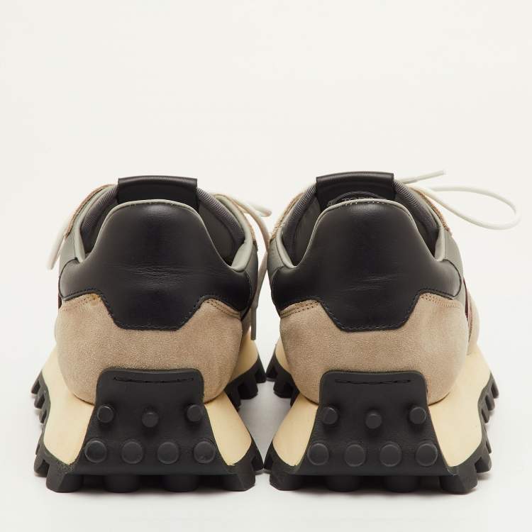 Pre Owned Tod's Size 41.5 Multicolor Fabric, Leather and Suede Low Top Sneakers