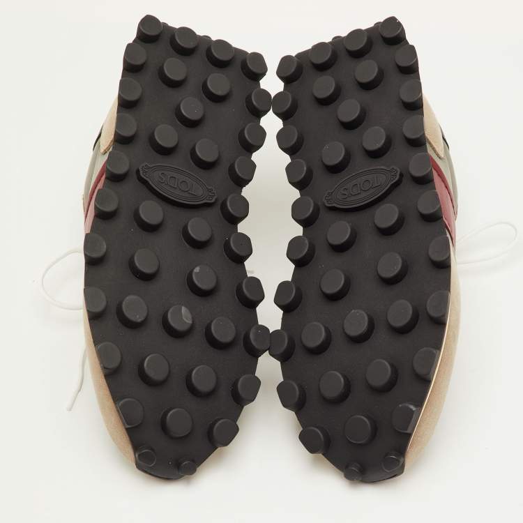 Pre Owned Tod's Size 41.5 Multicolor Fabric, Leather and Suede Low Top Sneakers