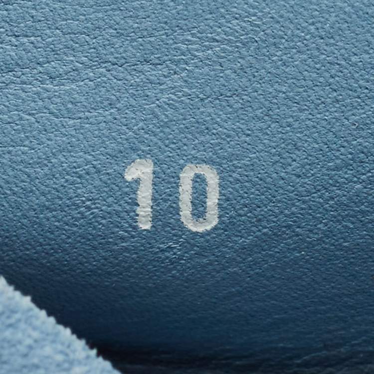 Pre Owned Tod's Gommino Size 44.5 Blue Suede Slip On Loafers