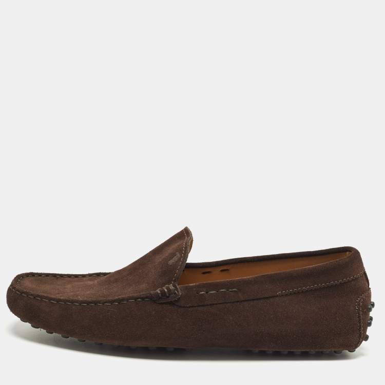 Pre Owned Tod's City Gommino Size 41 Brown Suede Loafers