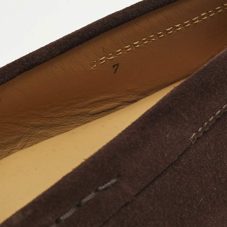 Pre Owned Tod's City Gommino Size 41 Brown Suede Loafers