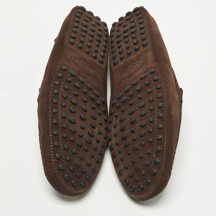 Pre Owned Tod's City Gommino Size 41 Brown Suede Loafers