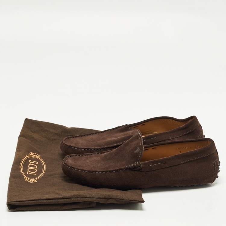 Pre Owned Tod's City Gommino Size 41 Brown Suede Loafers