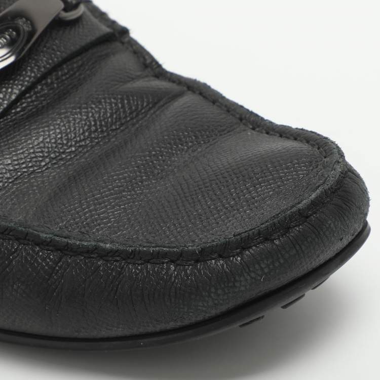 Pre Owned Tod's Size 40 Black Leather Loafers