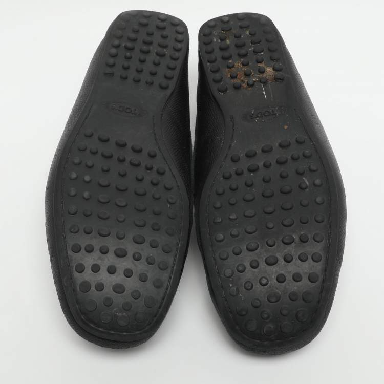 Pre Owned Tod's Size 40 Black Leather Loafers