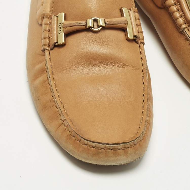 Pre Owned Tod's Size 42.5 Brown Leather Driver Loafers