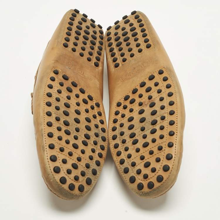 Pre Owned Tod's Size 42.5 Brown Leather Driver Loafers