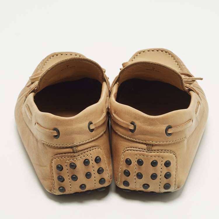 Pre Owned Tod's Gommino Size 41 Brown Leather Loafers