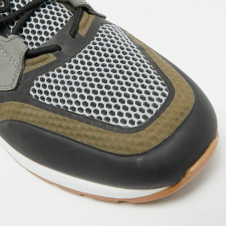 Pre Owned Tod's Size 47 Multicolor Canvas and Mesh Low Top Sneakers