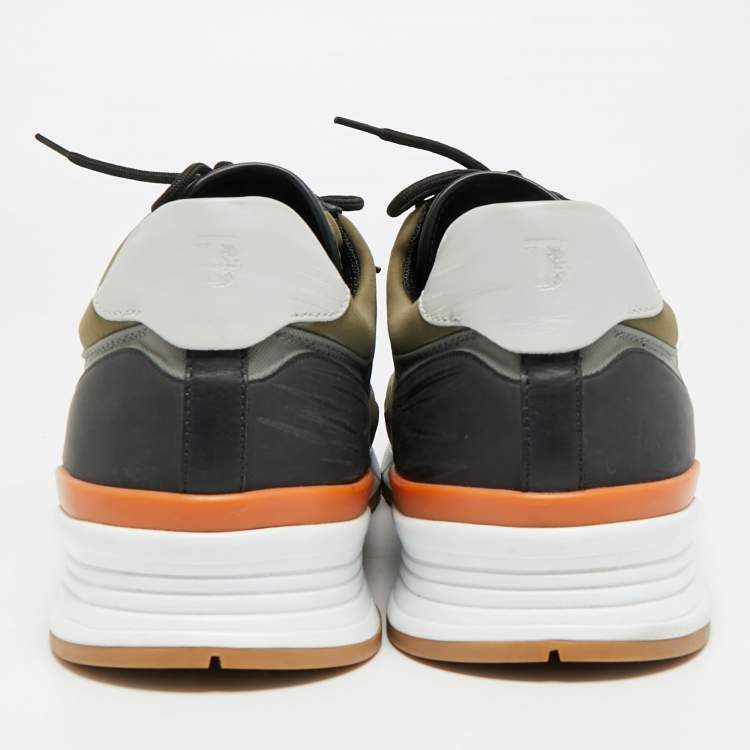 Pre Owned Tod's Size 47 Multicolor Canvas and Mesh Low Top Sneakers