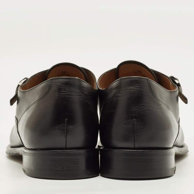 Pre Owned Tod's Size 44.5 Black Single Flap Monk Strap Shoes