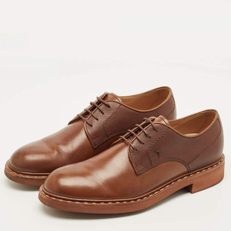 Pre Owned Tod's Size 42 Brown Leather Lace Up Oxfords