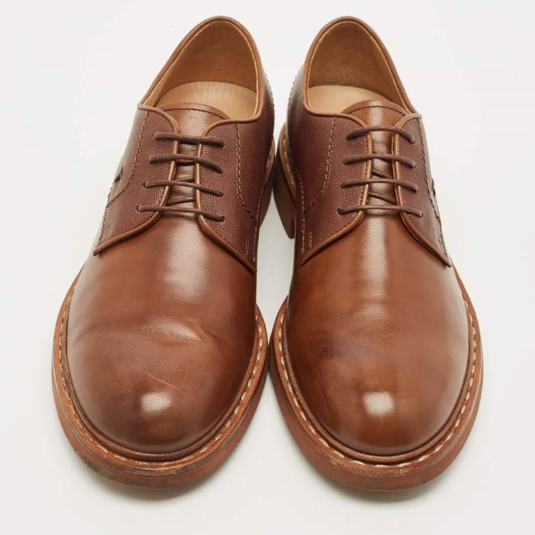 Pre Owned Tod's Size 42 Brown Leather Lace Up Oxfords