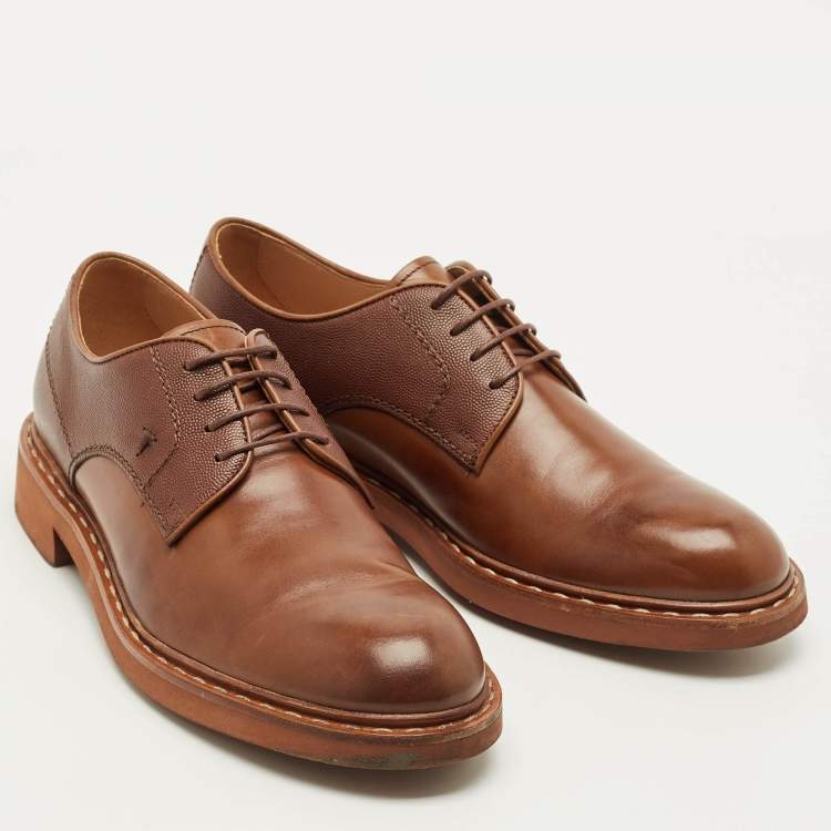 Pre Owned Tod's Size 42 Brown Leather Lace Up Oxfords