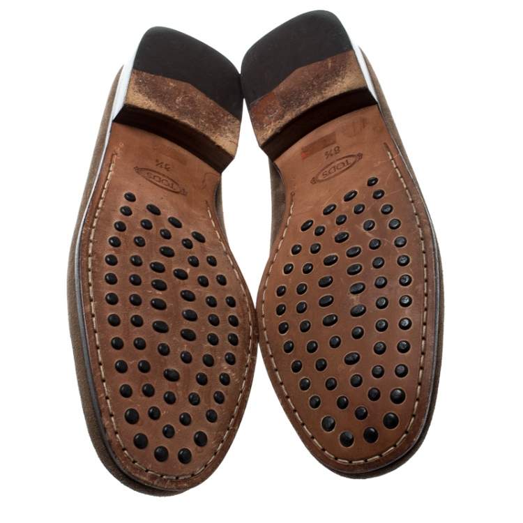 Pre Owned Tod's Brown Suede Loafers Size 42.5