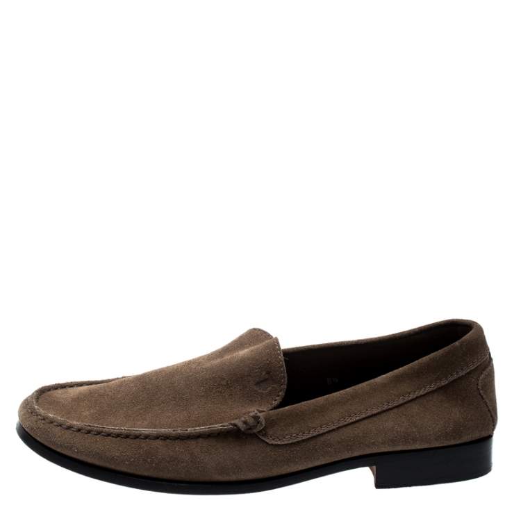 Pre Owned Tod's Brown Suede Loafers Size 42.5