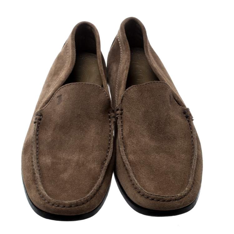 Pre Owned Tod's Brown Suede Loafers Size 42.5