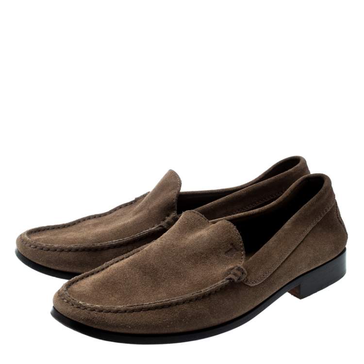Pre Owned Tod's Brown Suede Loafers Size 42.5