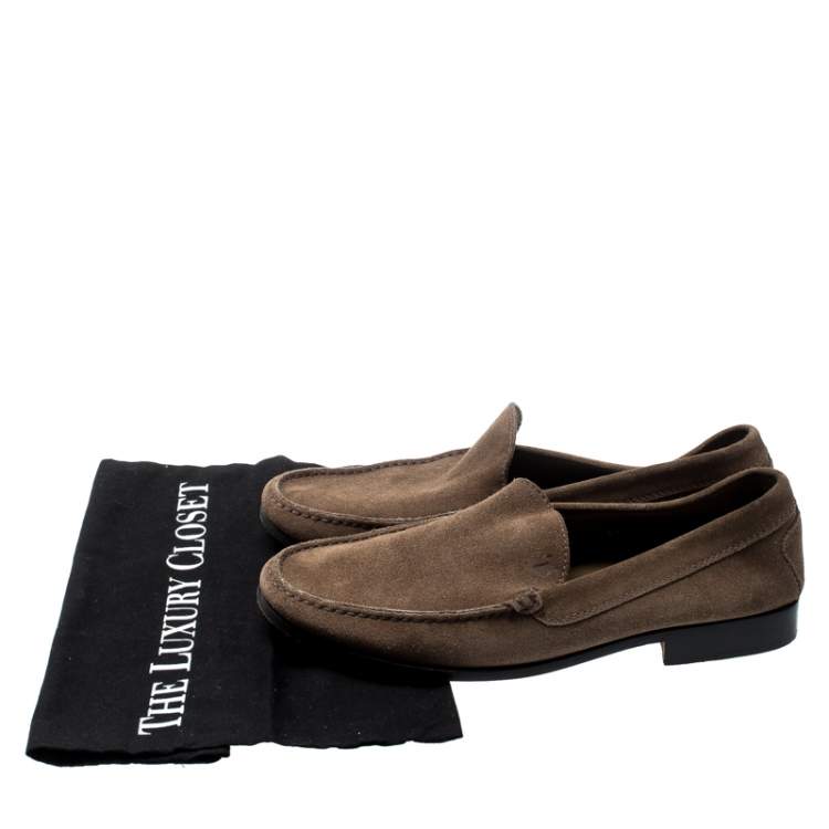 Pre Owned Tod's Brown Suede Loafers Size 42.5