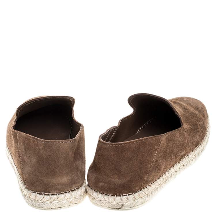 Pre Owned Tod’s Brown Suede Collapsible-heel Espadrille Loafers Size 39.5