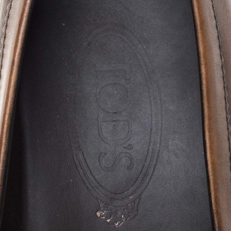 Pre Owned Tod's Brown Leather Penny Loafers Size 42.5