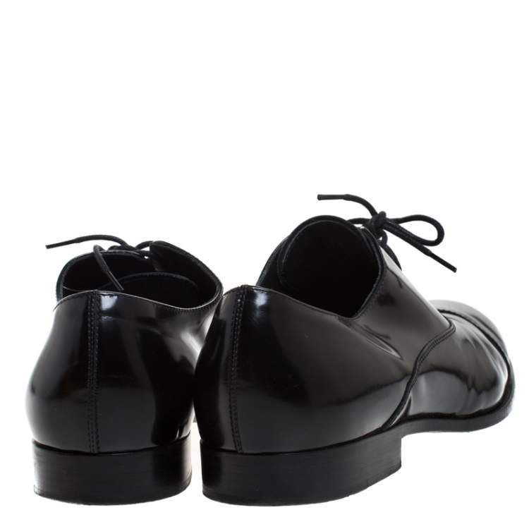 Pre Owned Tod's Black Leather Lace Up Oxford Size 45
