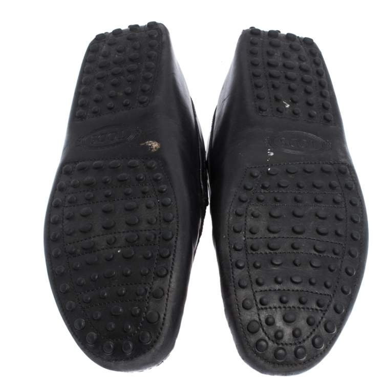 مملوكة مسبقًا Tod's Black Leather Gommini Moccasin Driving Loafers Size 42