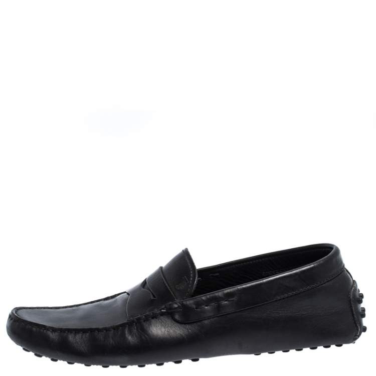 مملوكة مسبقًا Tod's Black Leather Gommini Moccasin Driving Loafers Size 42