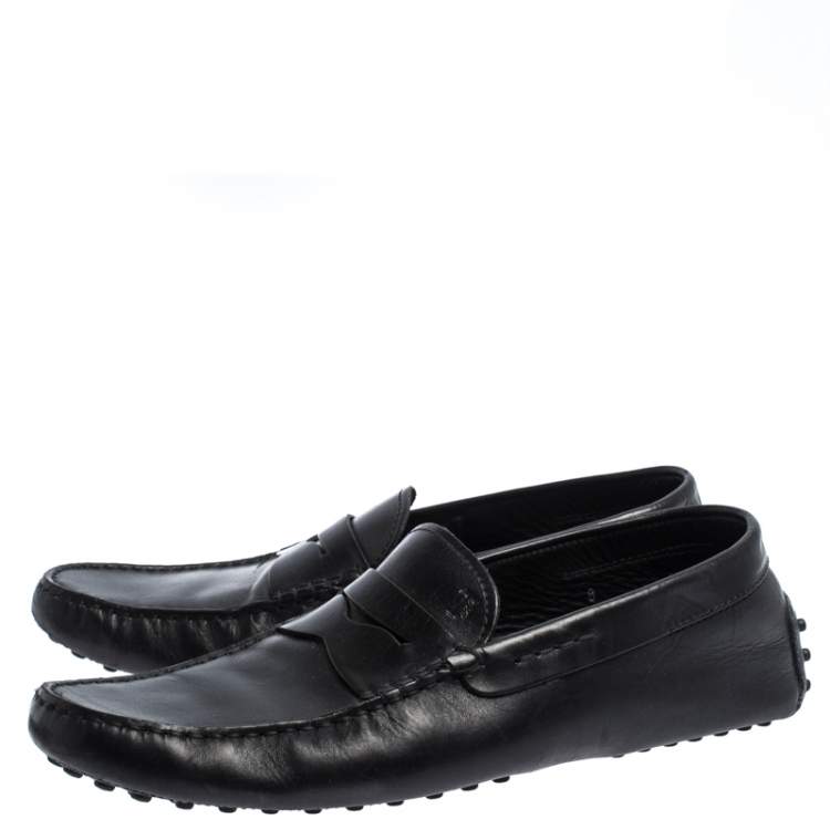 مملوكة مسبقًا Tod's Black Leather Gommini Moccasin Driving Loafers Size 42