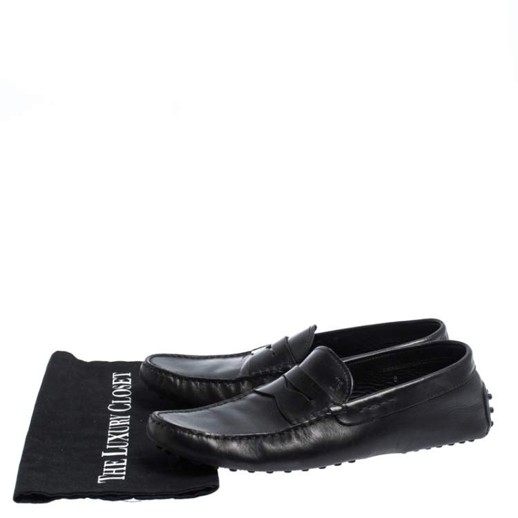 مملوكة مسبقًا Tod's Black Leather Gommini Moccasin Driving Loafers Size 42