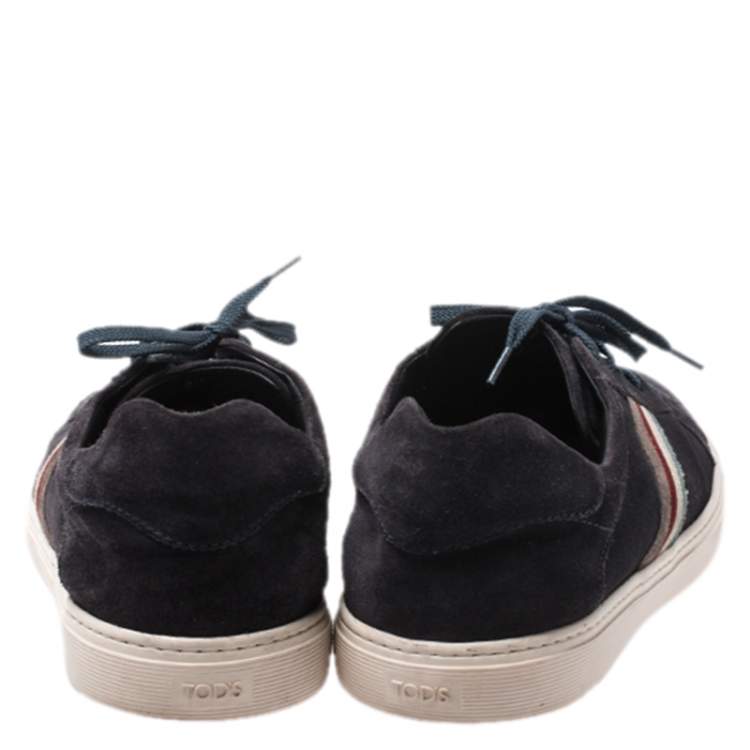 Pre Owned Tod's Blue Suede Leather Low Top Sneakers Size 44