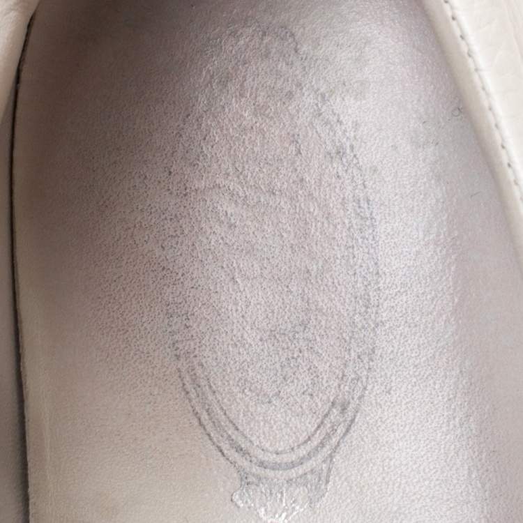 Pre Owned Tod's White Leather Slip On Sneakers Size 45.5
