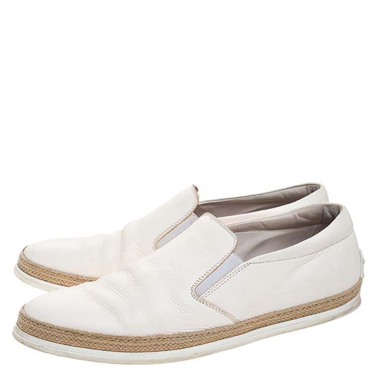 Tod's White Leather Slip On Sneakers Size 45.5 Tod's | TLC