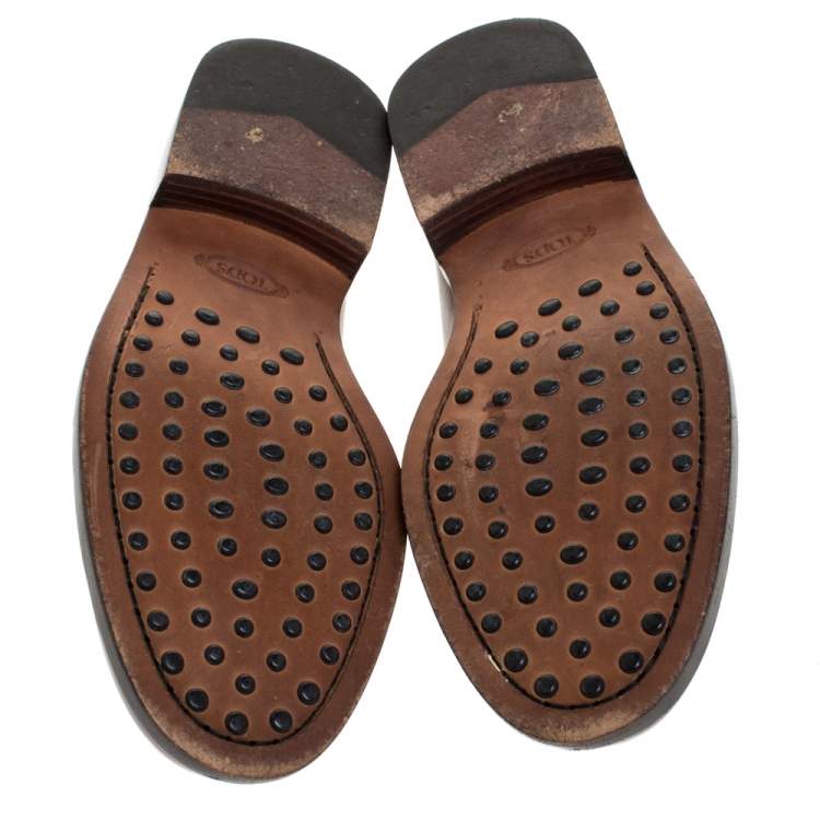 Pre Owned Tod's Brown Leather Penny Loafers Size 39.5
