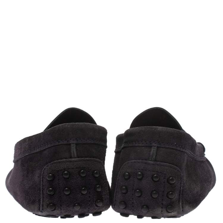 مملوكة مسبقًا Tod’s Dark Blue Suede Penny Loafers Size 44