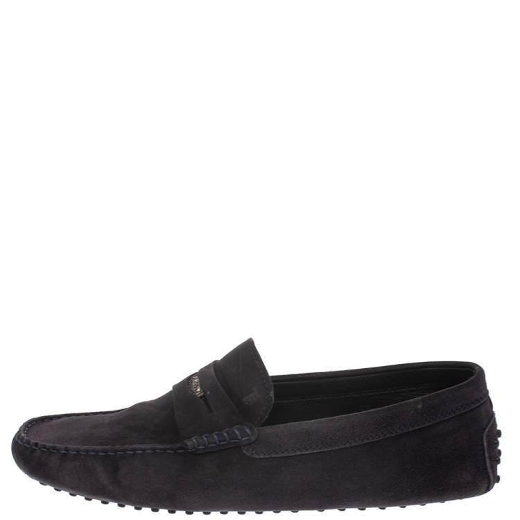 مملوكة مسبقًا Tod’s Dark Blue Suede Penny Loafers Size 44
