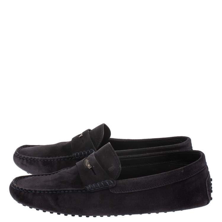 مملوكة مسبقًا Tod’s Dark Blue Suede Penny Loafers Size 44