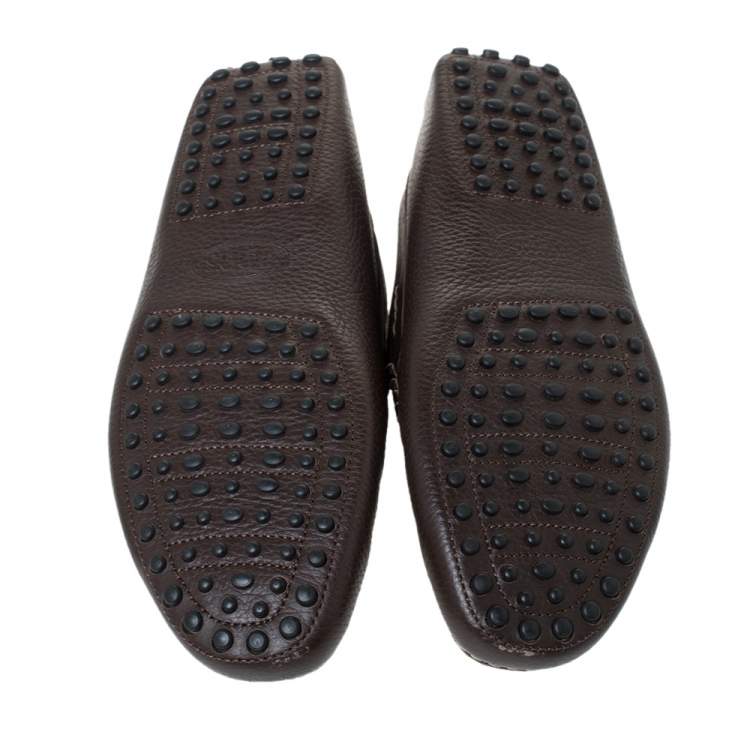 مملوكة مسبقًا Tod's Dark Brown Leather Penny Driving Loafer Size 41.5