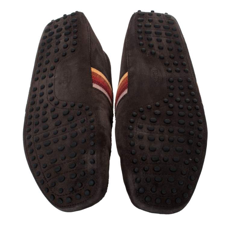 مملوكة مسبقًا Tod’s Brown Suede Leather Slip On Loafers Size 44