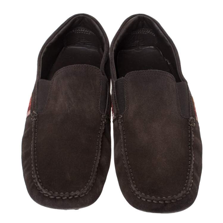 مملوكة مسبقًا Tod’s Brown Suede Leather Slip On Loafers Size 44