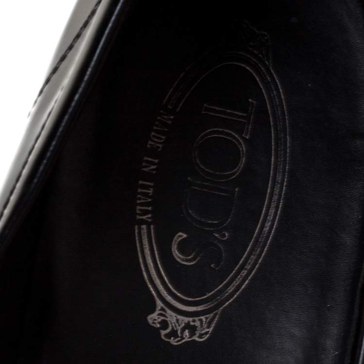 Pre Owned Tod's Black Leather Penny Loafers Size 43