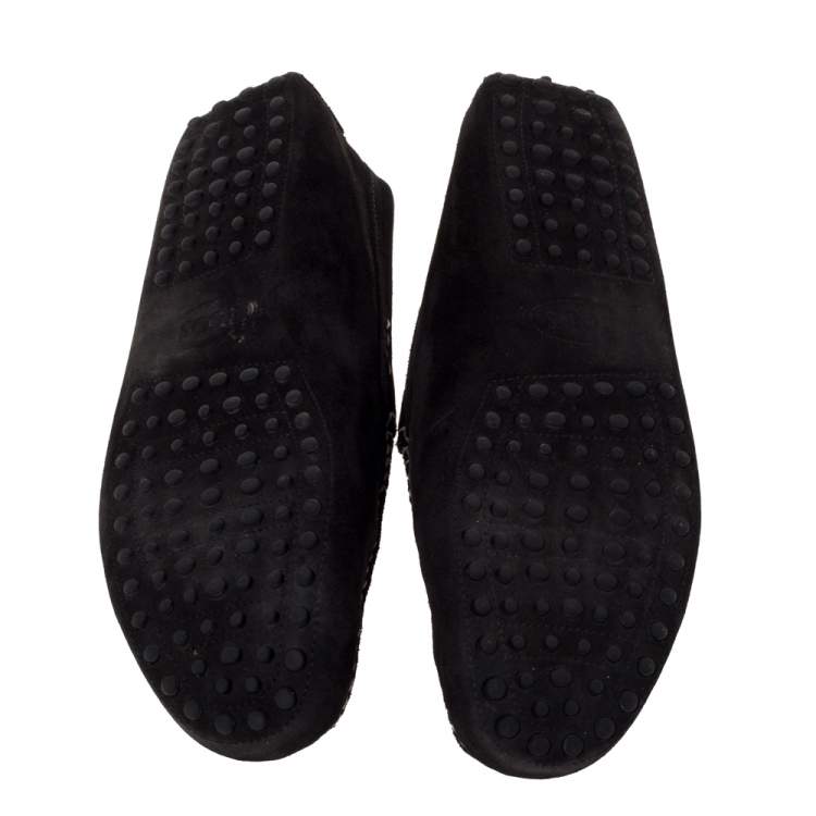 Pre Owned Tod's Black Suede Penny Loafers Size 43