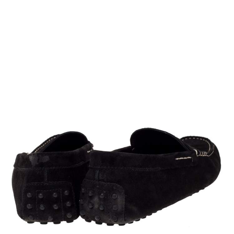 Pre Owned Tod's Black Suede Penny Loafers Size 43